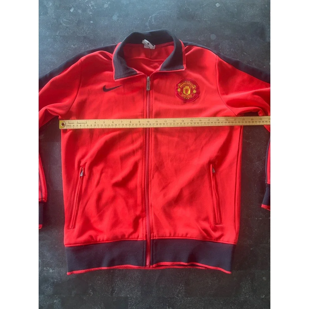 Nike Manchester United Track Jacket Mens Medium Red Black Full Zip Soccer MUFC